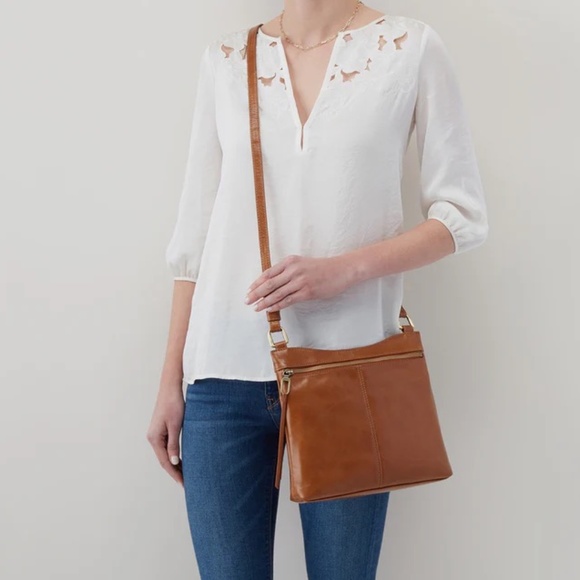 HOBO Cambel Crossbody in Polished Natural Leather - Picture 1 of 10